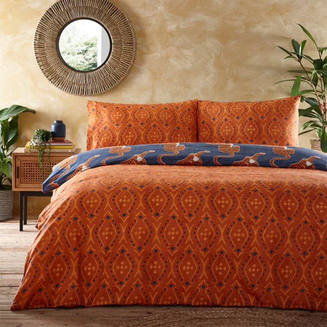 Blue - Back - Furn Tibetan Tiger Duvet Set