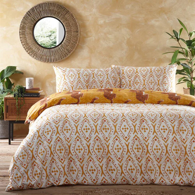 Mustard Yellow - Back - Furn Tibetan Tiger Duvet Set