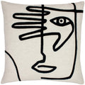 White-Black - Front - Furn Face Throw Pillow Cover
