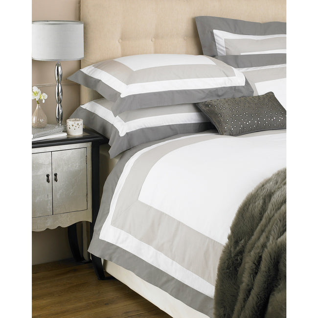 Taupe - Front - Riva Home Cambridge Duvet Sheet and Pillowcase Set