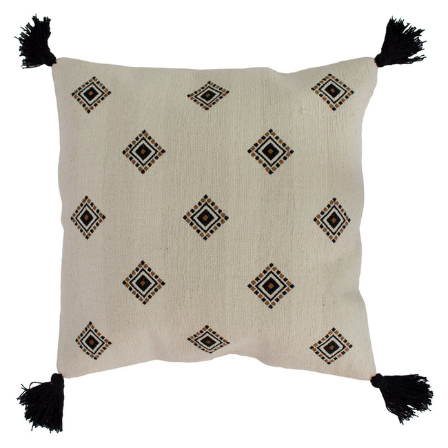 Ivory-Black - Front - Paoletti Monterey Diamond Throw Pillow Cover