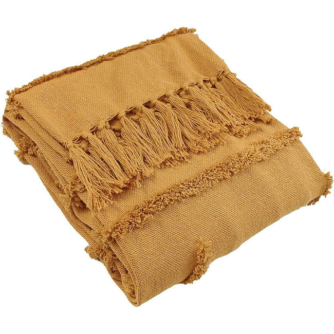 Ochre Yellow - Front - Furn Jakarta Tufted Throw