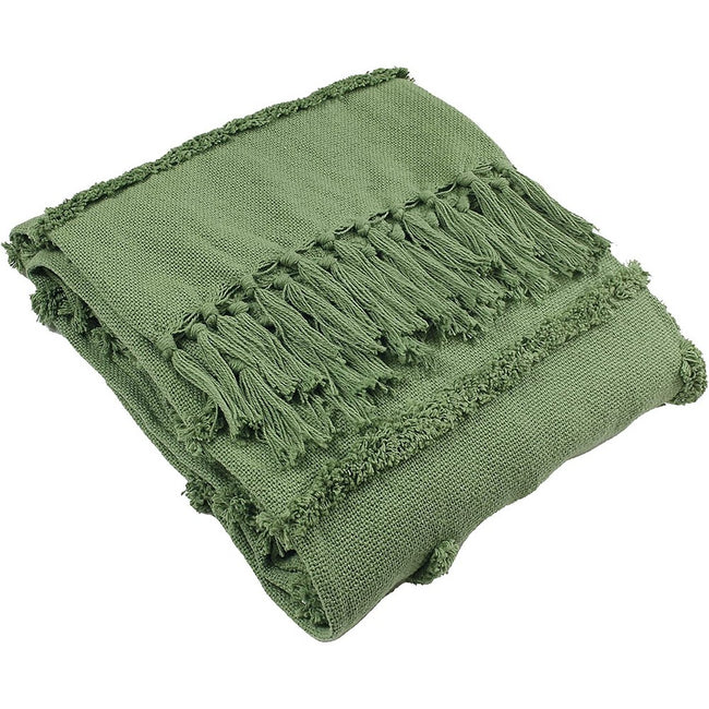 Moss Green - Front - Furn Jakarta Tufted Throw