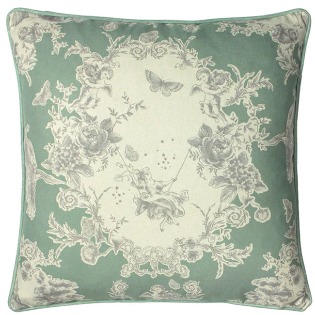 Sage-White - Front - Paoletti Burford Floral Throw Pillow Cover