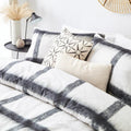 Natural-Black - Side - The Linen Yard Mohair Checked Duvet Set