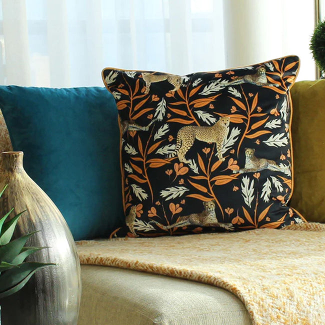 Multicolored - Lifestyle - Paoletti Tribeca Leopard Throw Pillow Cover
