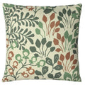 Green-Brown-Cream - Front - Paoletti Elowen Botanical Throw Pillow Cover
