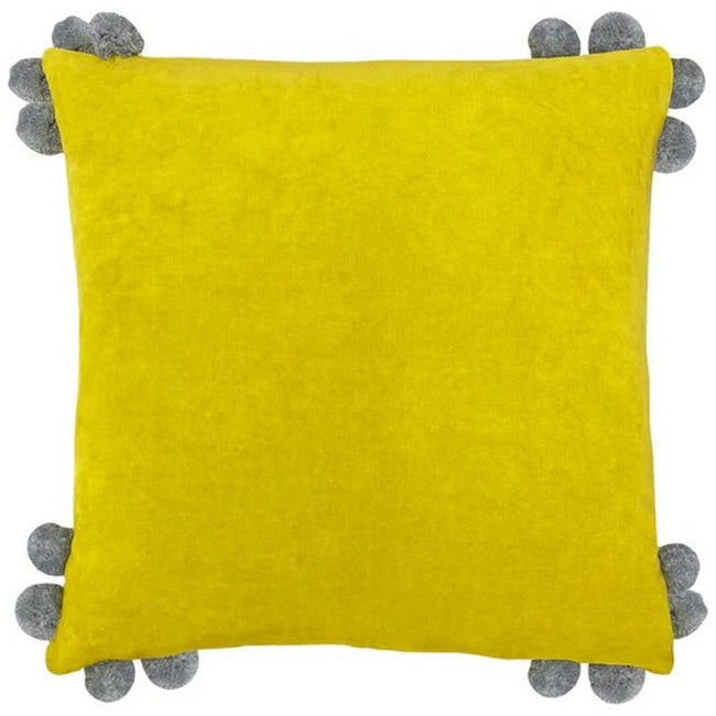 Yellow-Gray - Front - Furn Hoola Pom Pom Throw Pillow Cover