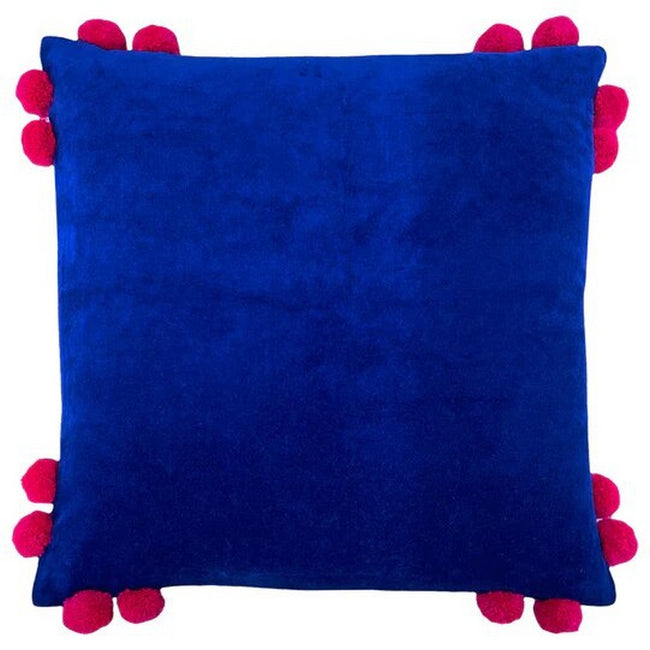 Blue-Pink - Front - Furn Hoola Pom Pom Throw Pillow Cover