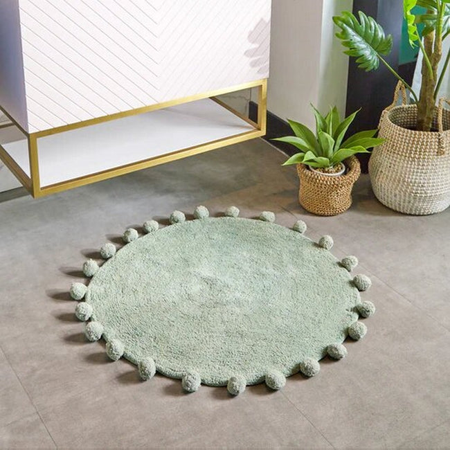 Sage - Back - Furn Circle Pom Pom Bath Mat