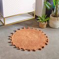 Pecan - Back - Furn Circle Pom Pom Bath Mat