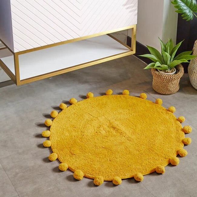 Ochre Yellow - Back - Furn Circle Pom Pom Bath Mat