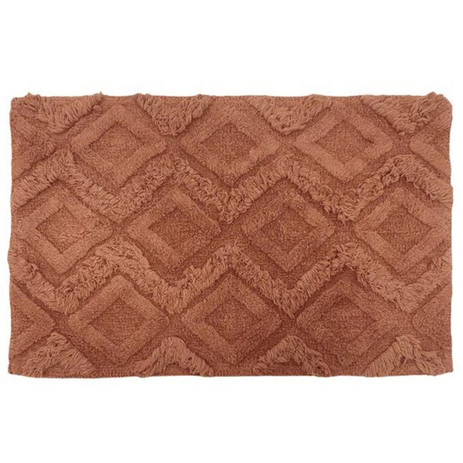 Pecan - Front - The Linen Yard Diamond Tufted Bath Mat