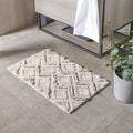 Ivory - Back - The Linen Yard Diamond Tufted Bath Mat