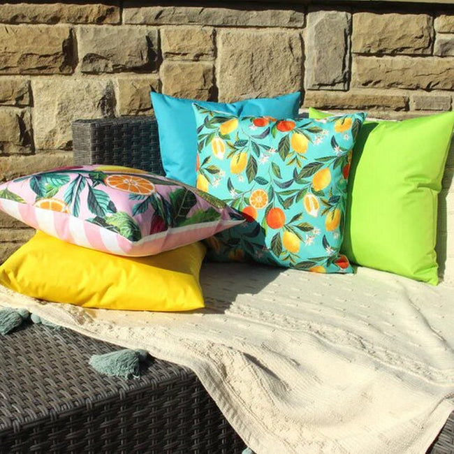 Multicolored - Lifestyle - Evans Lichfield Orange Blossom Square Outdoor Cushion Cover