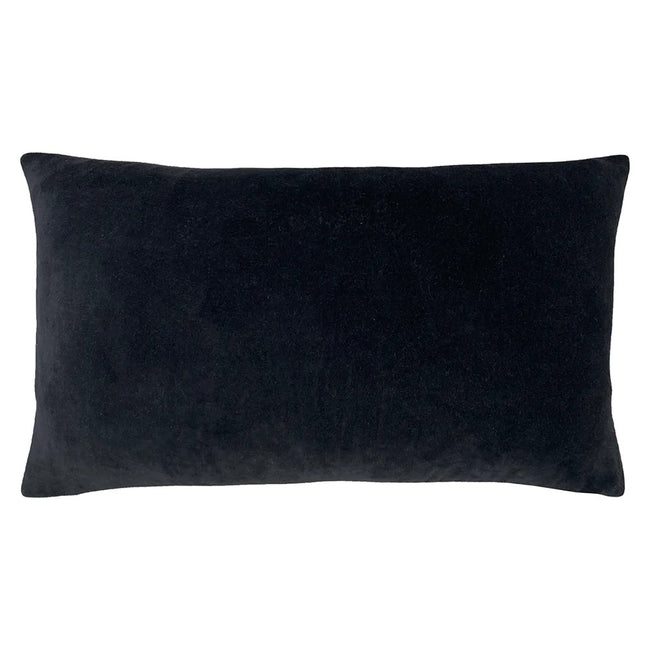 Black - Back - Furn Mangata Velvet Rectangular Throw Pillow Cover