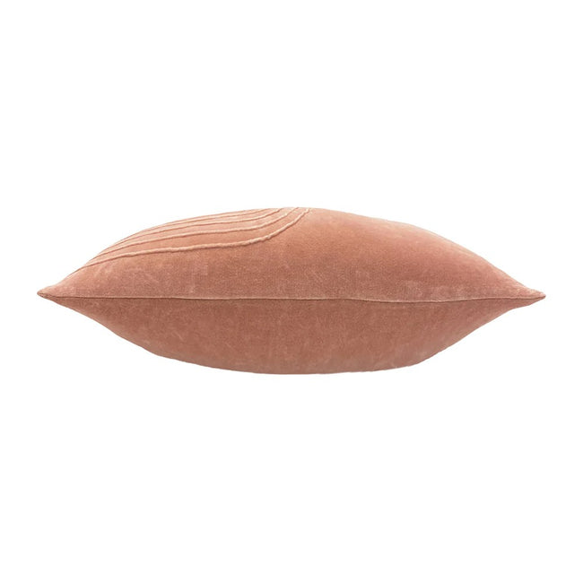 Blush - Side - Furn Mangata Velvet Rectangular Throw Pillow Cover