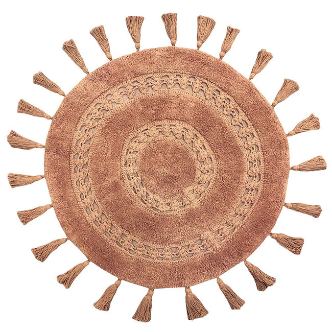 Pecan - Front - Furn Circle Tassel Mandala Bath Mat