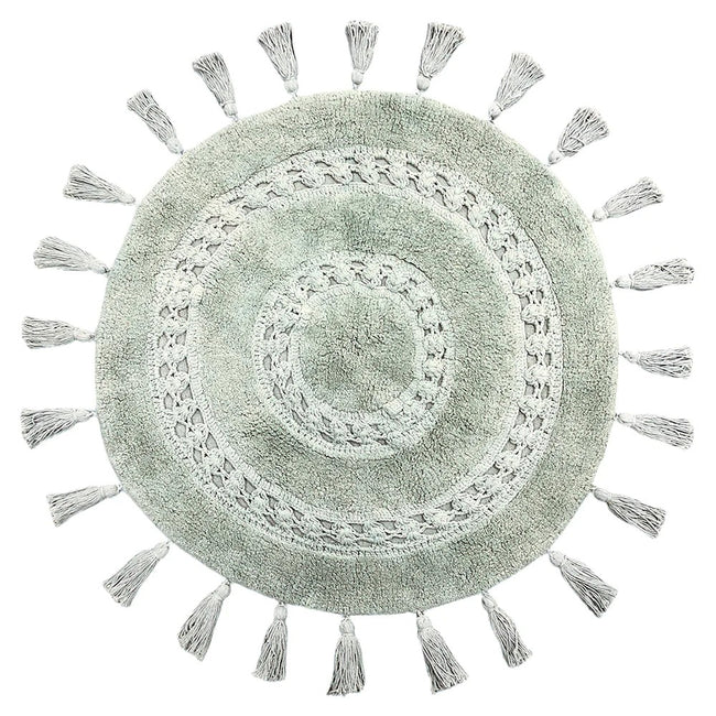 Sage - Front - Furn Circle Tassel Mandala Bath Mat