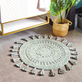 Sage - Back - Furn Circle Tassel Mandala Bath Mat