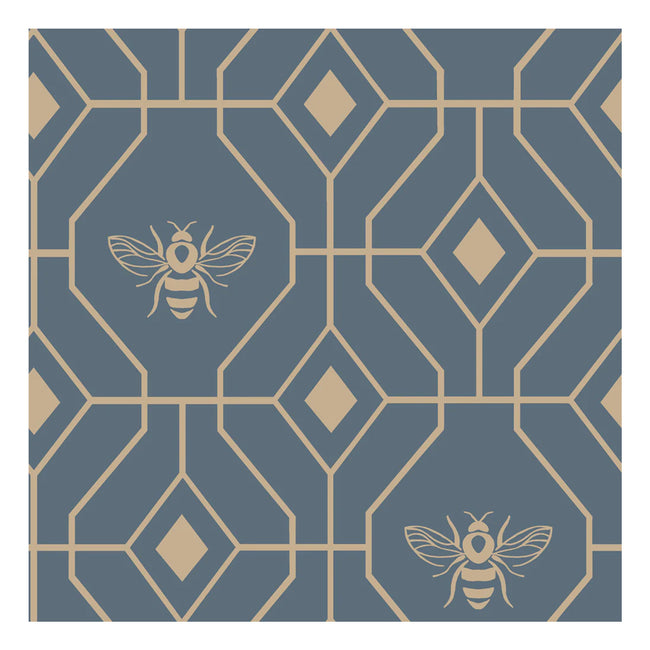 French Blue - Side - Furn Bee Deco Geometric Duvet Set