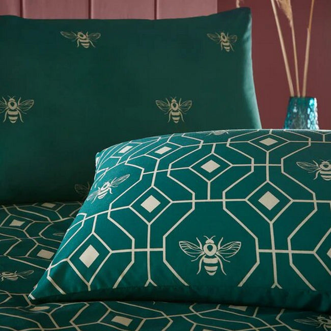 Emerald Green - Lifestyle - Furn Bee Deco Geometric Duvet Set