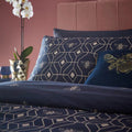 Navy - Side - Furn Bee Deco Geometric Duvet Set