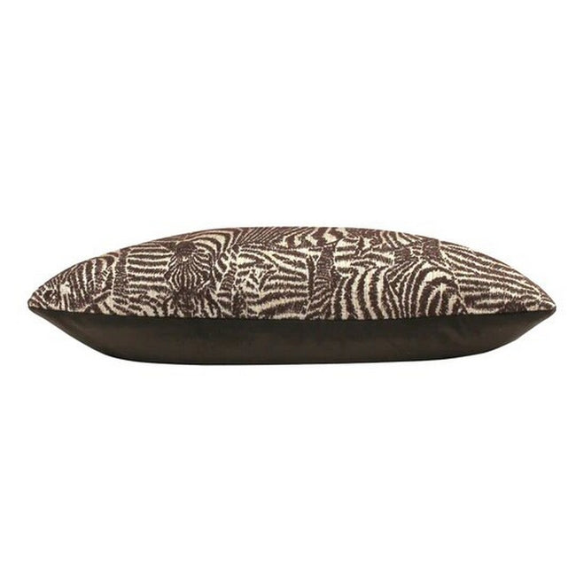 Earth Brown - Side - Kai Hector Jacquard Zebra Throw Pillow Cover