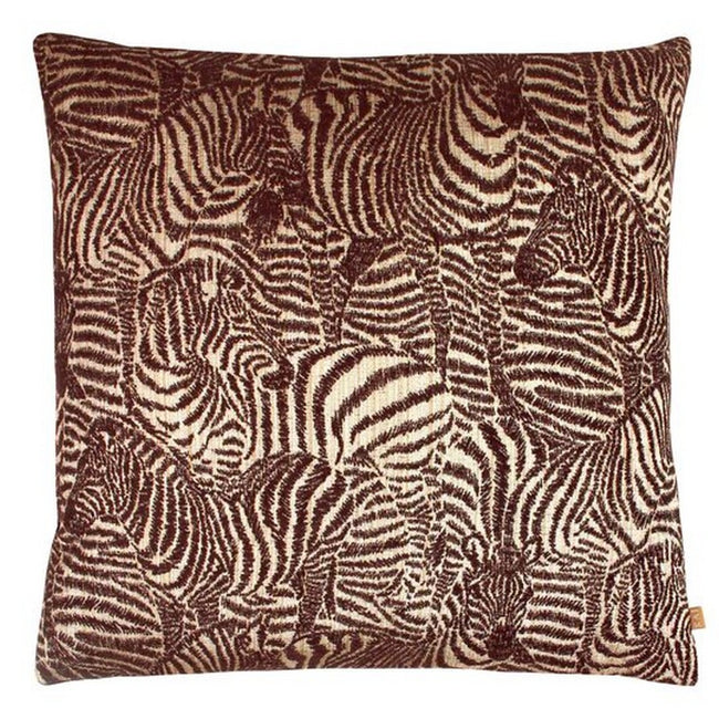Earth Brown - Front - Kai Hector Jacquard Zebra Throw Pillow Cover