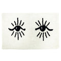 Ivory-Black - Front - Furn Theia Rectangular Bath Mat