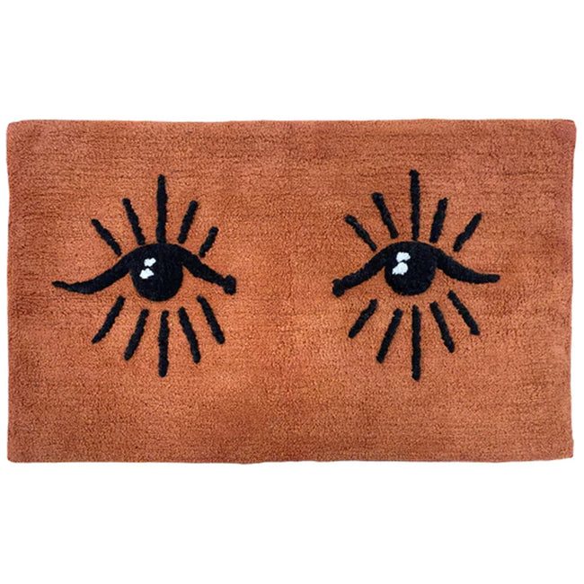 Pecan-Black - Front - Furn Theia Rectangular Bath Mat