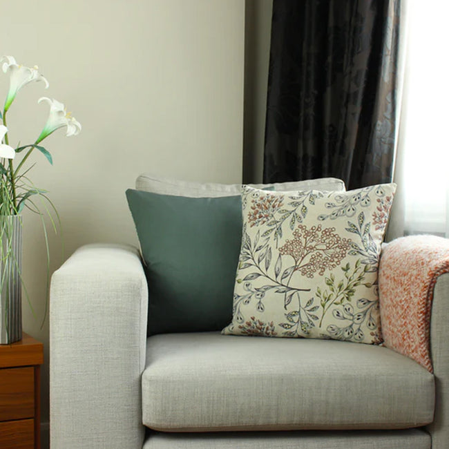 Multicolored - Lifestyle - Paoletti Hedgerow Botanical Throw Pillow Cover
