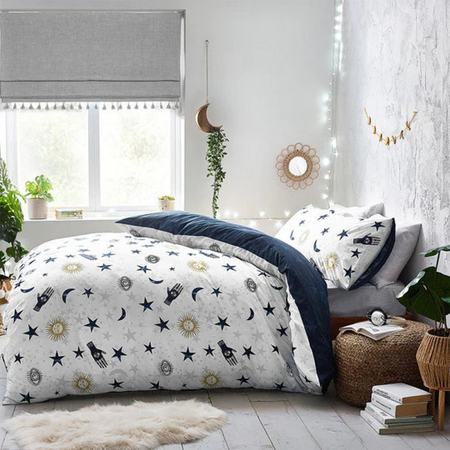 White-Blue-Gold - Back - Style Lab Stargazer Duvet Set