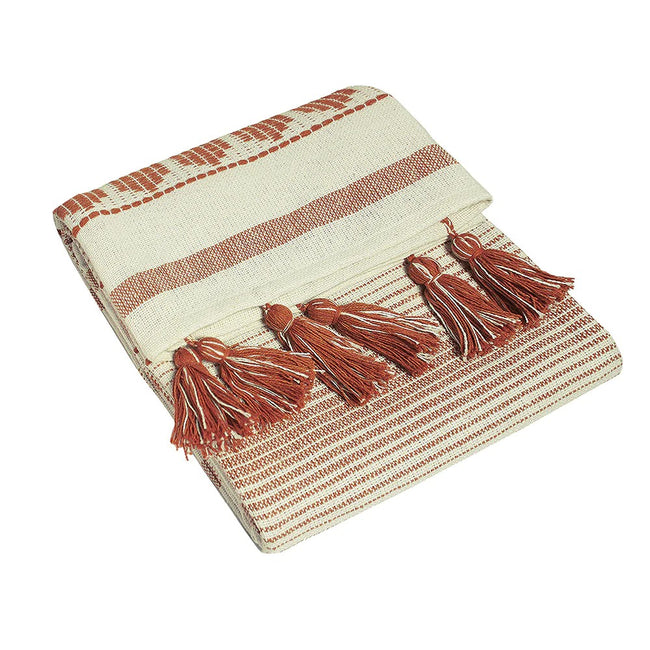 Teracotta - Front - Furn Pangea Tassel Throw