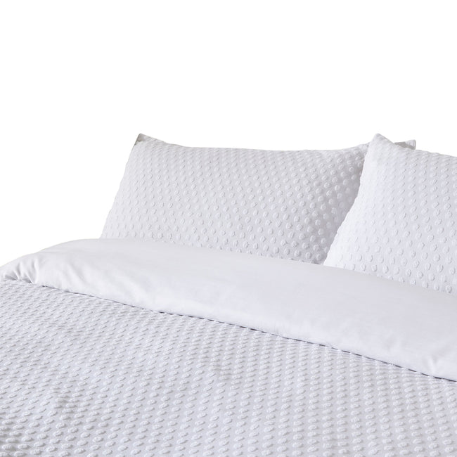 White - Back - The Linen Yard Tufted Polka Dot Duvet Set