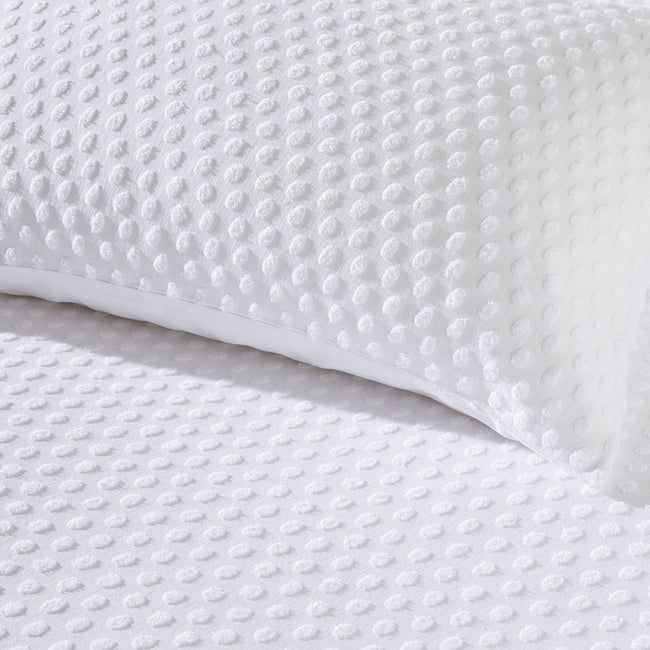 White - Side - The Linen Yard Tufted Polka Dot Duvet Set