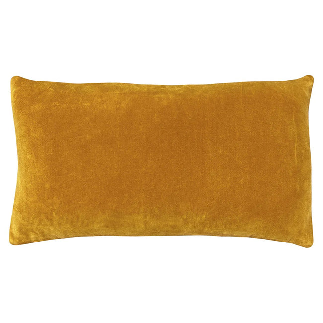 Ochre Yellow - Back - Furn Mangata Velvet Rectangular Throw Pillow Cover