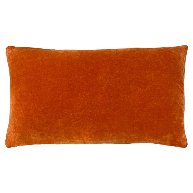 Orange - Back - Furn Mangata Velvet Rectangular Throw Pillow Cover