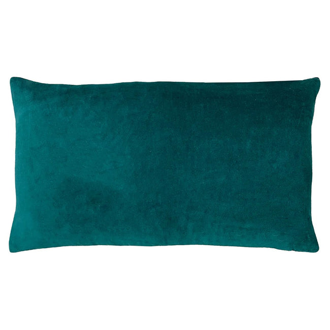Teal - Back - Furn Mangata Velvet Rectangular Throw Pillow Cover