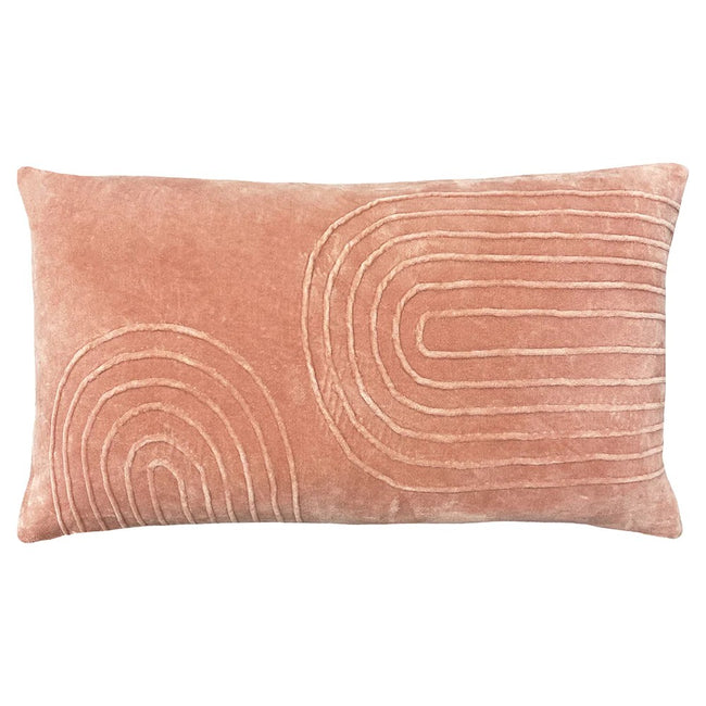 Blush - Front - Furn Mangata Velvet Rectangular Throw Pillow Cover