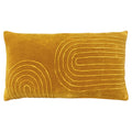 Ochre Yellow - Front - Furn Mangata Velvet Rectangular Throw Pillow Cover
