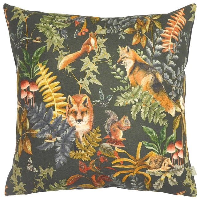 Gray - Front - Evans Lichfield Forest Fox Throw Pillow Cover