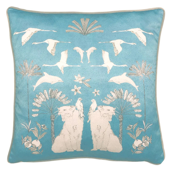 Blue - Front - Furn Colony Botanical Throw Pillow Cover