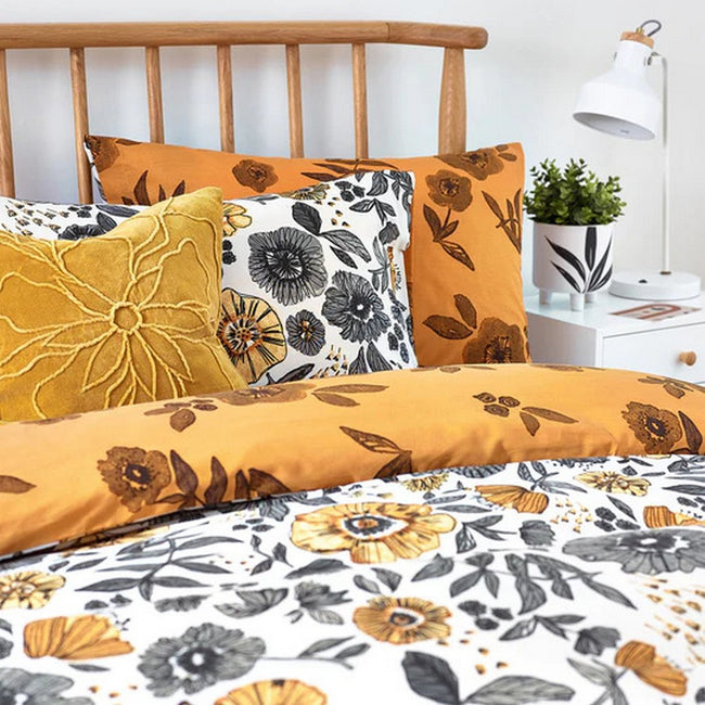 Mustard Yellow - Back - Furn Scandi Poppy Duvet Set