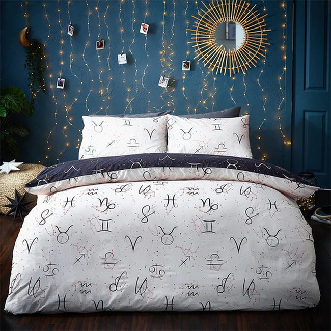 Navy - Back - Style Lab Zodiac Duvet Set