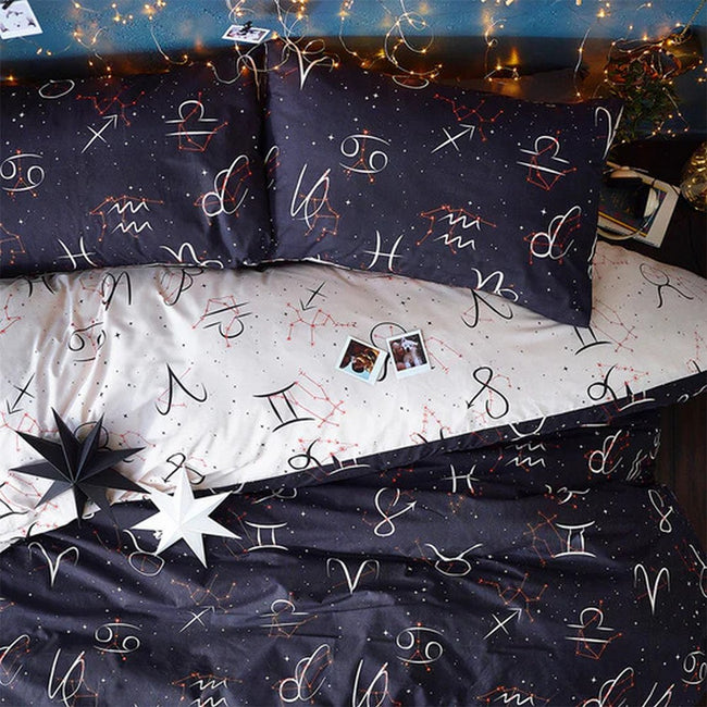 Navy - Side - Style Lab Zodiac Duvet Set