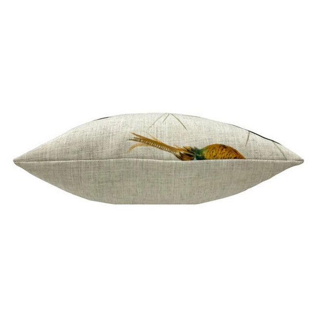 Cream-Brown-Blue - Side - Evans Lichfield Country Pheasant Throw Pillow Cover