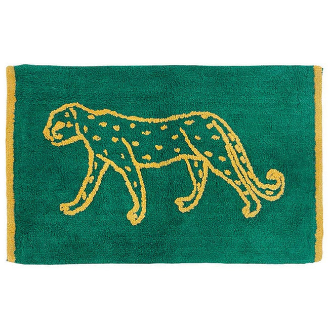 Teal - Front - Furn Leopard Bath Mat
