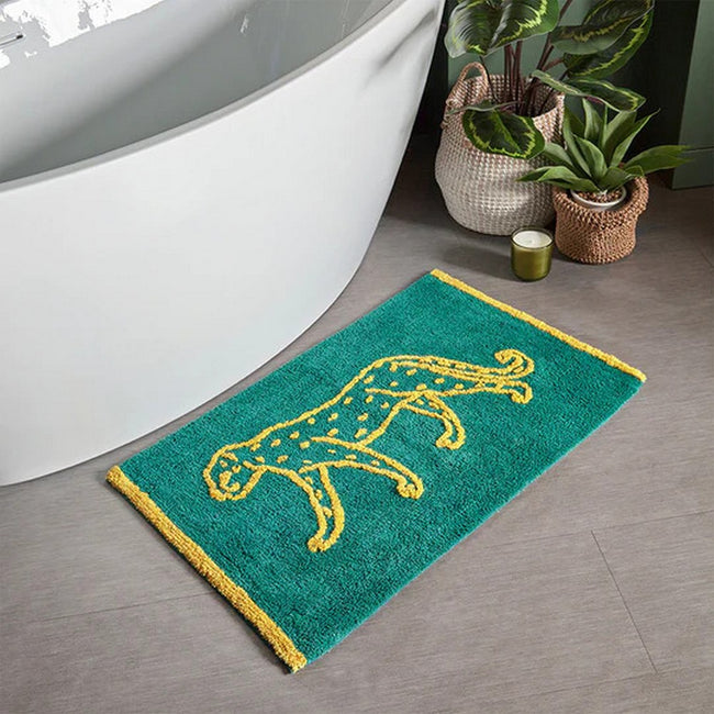Teal - Back - Furn Leopard Bath Mat