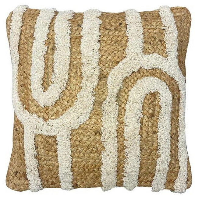 Natural - Front - Furn Jute Tufted Throw Pillow Cover